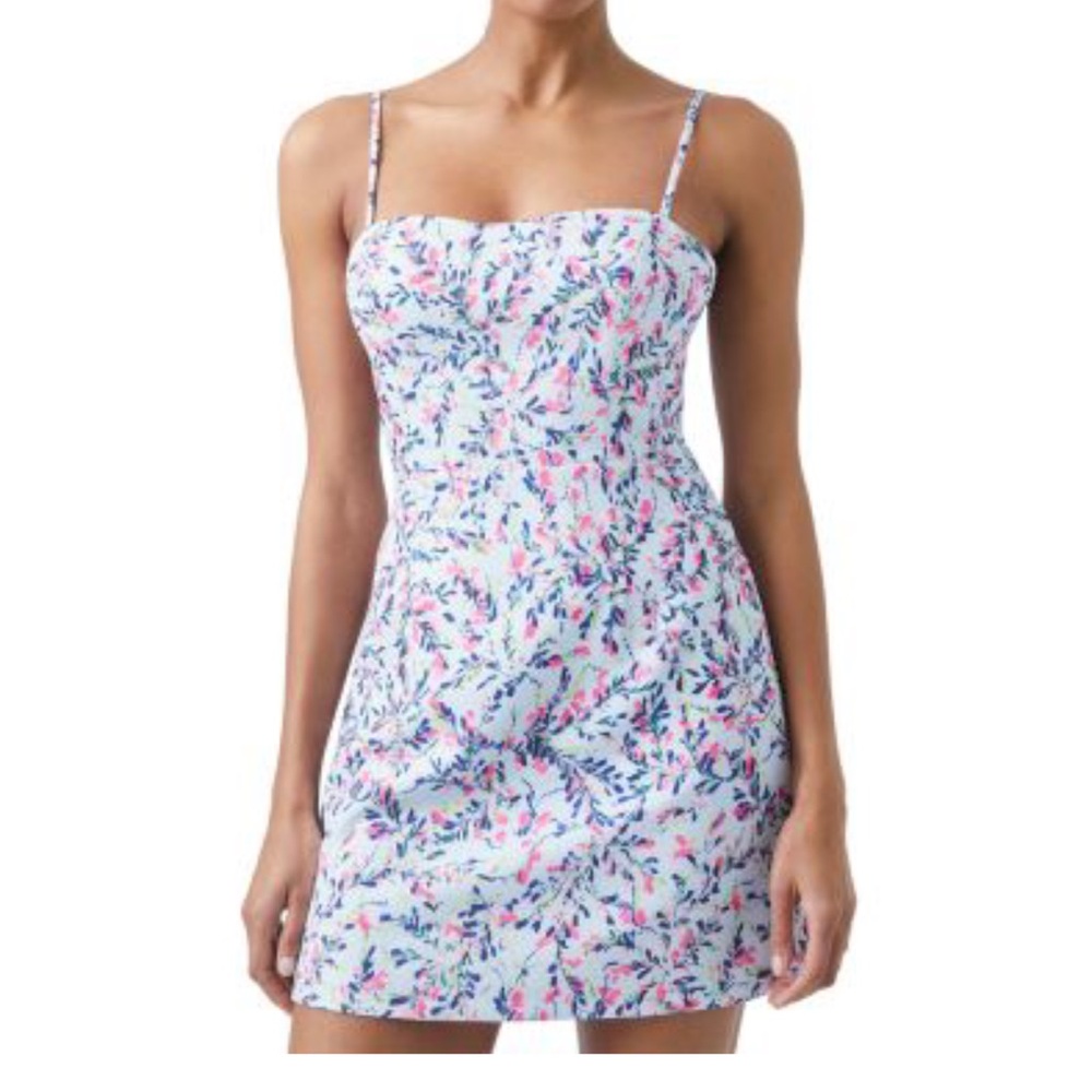 French Connection Floral Mini Dress - Blue and Pink